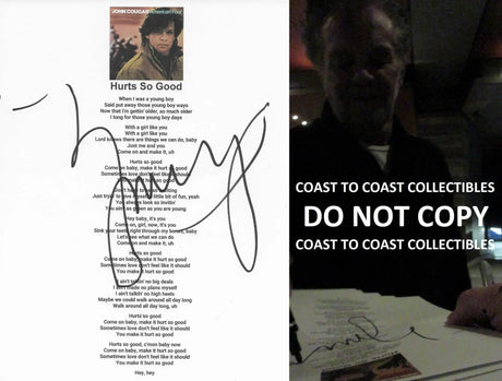 John Mellencamp signed Hurts so Good Lyrics sheet COA exact Proof autographed STAR