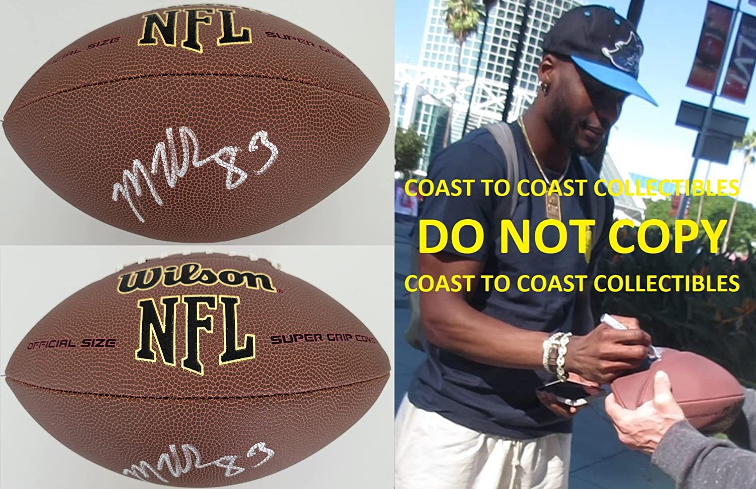 Marquez Valdes Scantling Green Bay Packers signed football COA proof autographed
