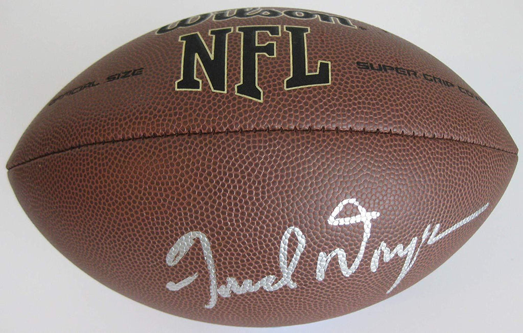 Fred Dryer Los Angeles Rams,Giants, signed autographed football,proof COA
