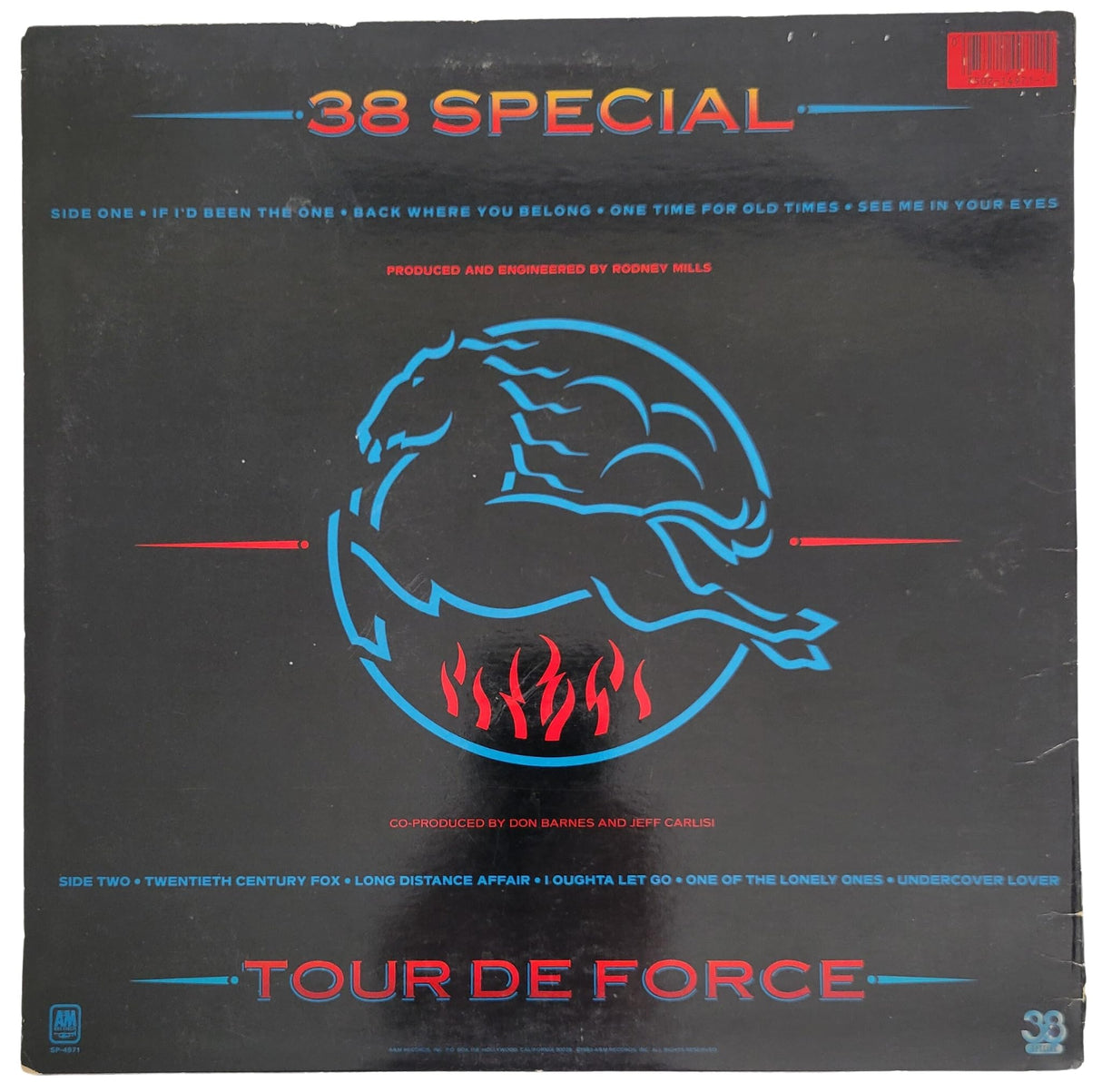 Don Barnes Signed 38 Special Tour De Force Album COA Proof Autographed Vinyl STAR