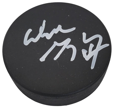 Wayne Gretzky signed Hockey Puck exact proof COA autographed Kings Oilers Rangers