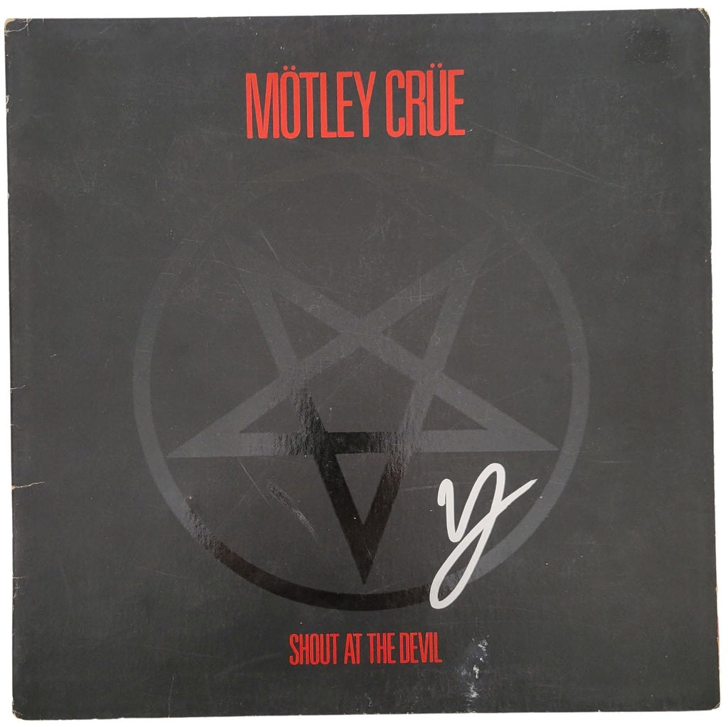 Vince Neil signed Motley Crue Shout at the Devil album vinyl record COA exact proof star