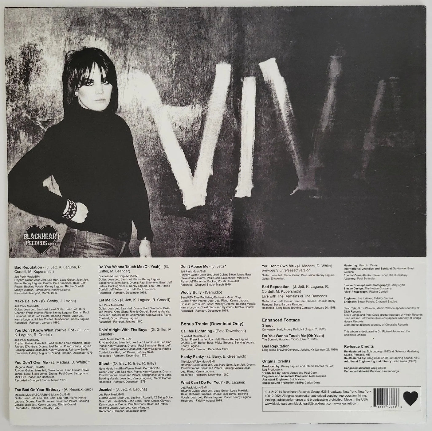 Joan Jett signed Bad Reputation album vinyl record exact proof COA autographed STAR