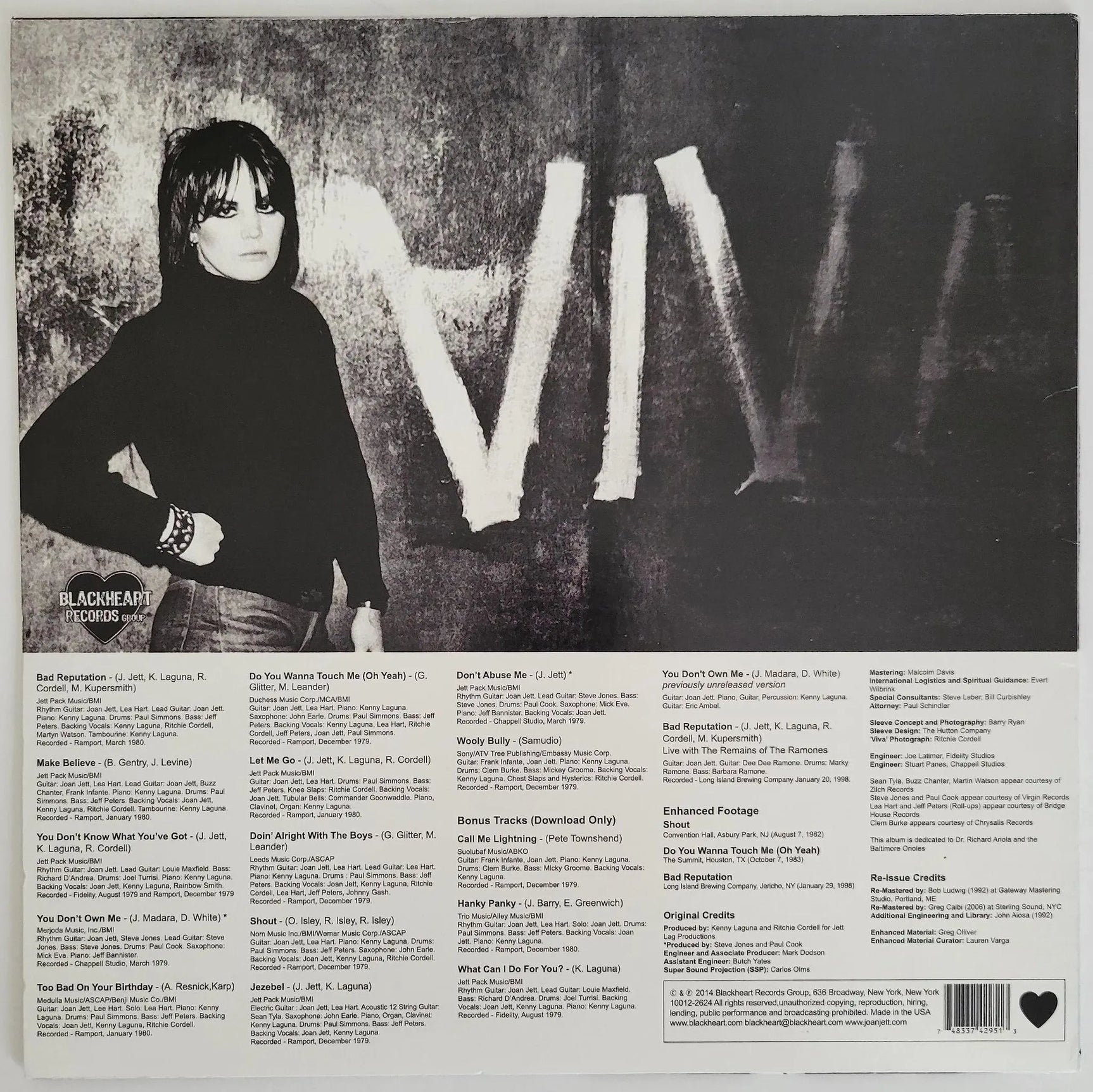 Joan Jett signed Bad Reputation album vinyl record exact proof COA autographed STAR