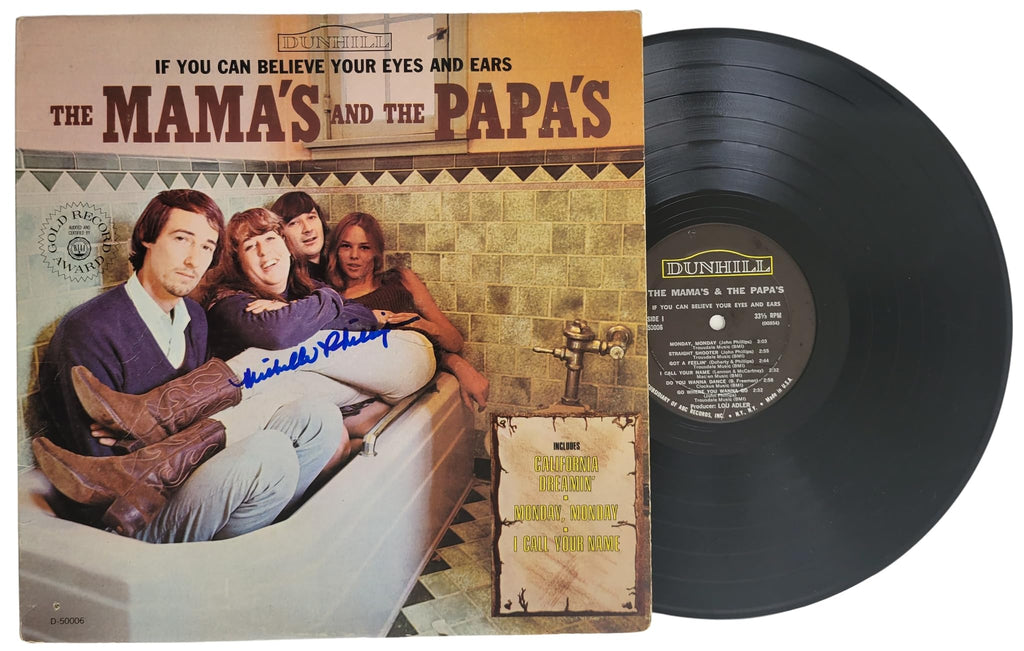 Michelle Phillips Signed Mamas and the Papas Album COA Proof Autographed Vinyl STAR VERY RARE