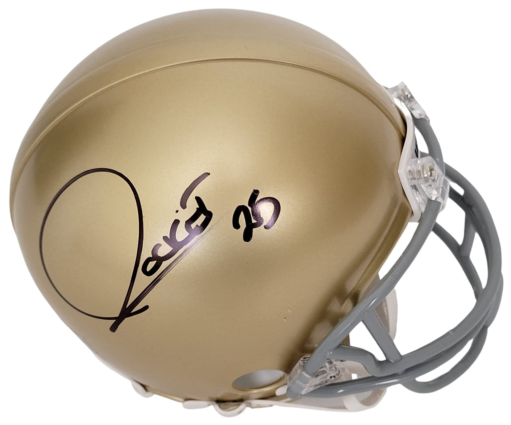 Rocket Ismail signed Notre Dame Irish mini football helmet proof autographed