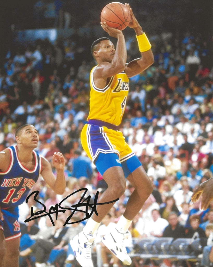 Byron Scott signed Los Angeles Lakers basketball 8x10 photo Proof COA autographed.