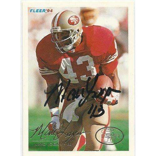 1994, Marc Logan, San Francisco 49ers, Signed, Autographed, Fleer Football Card, Card # 416,