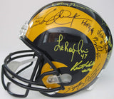 LA Rams, St Louis Rams, legends signed autographed full size helmet, COA proof photos