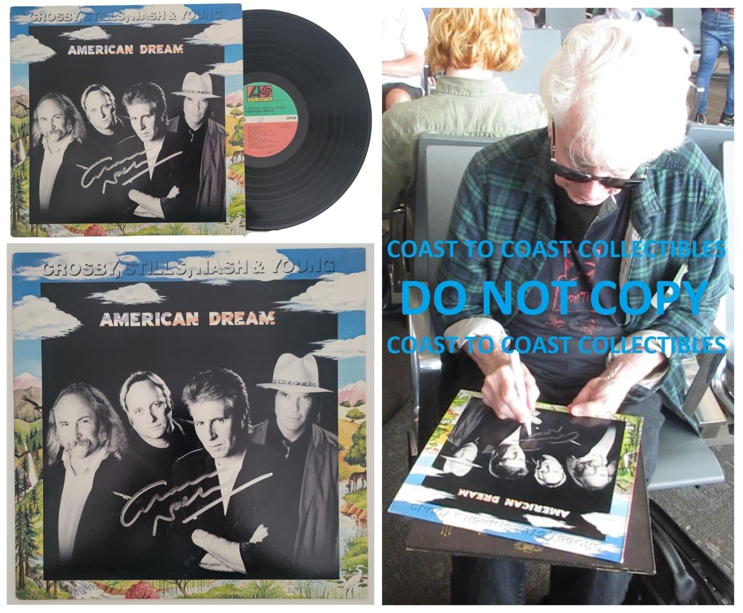 Graham Nash Signed Crosby Stills Nash & Young American Dream Album COA Proof STAR