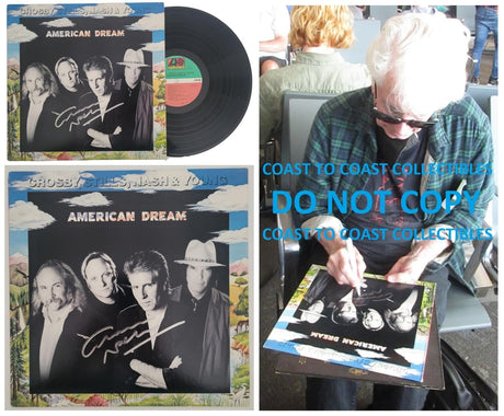 Graham Nash Signed Crosby Stills Nash & Young American Dream Album COA Proof STAR