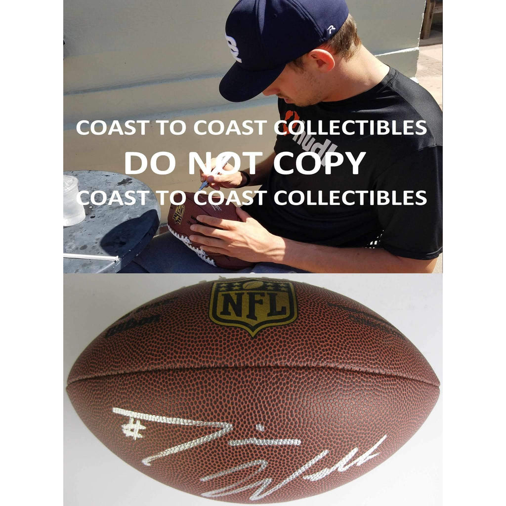 Davis Webb New York Giants, California Golden Bears autographed duke football - COA and proof photo