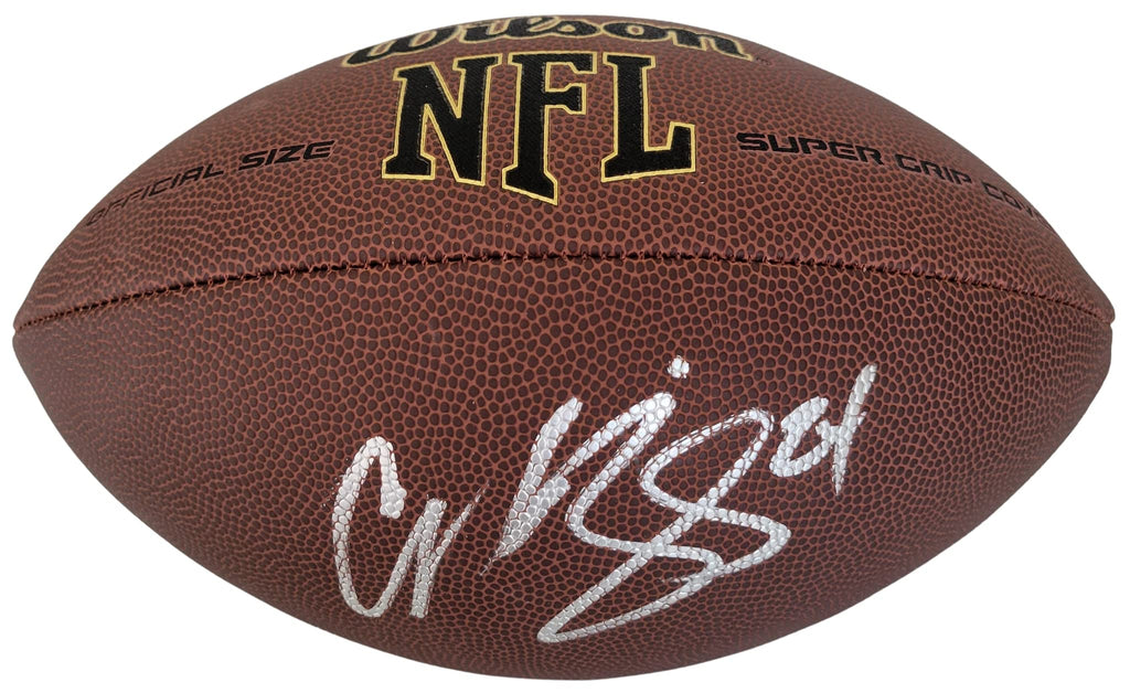 Champ Bailey Broncos Washington Bulldogs signed NFL football proof COA autographed