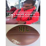 D.J. Hayden Detroits Lions, Oakland Raiders, Houston signed, autographed football - COA and proof