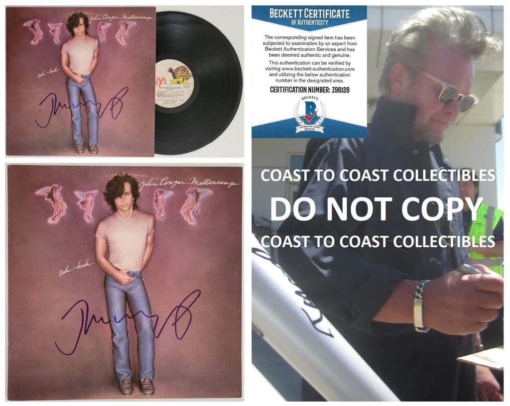 John Cougar Mellencamp signed Uh Huh album vinyl record proof Beckett COA autographed STAR