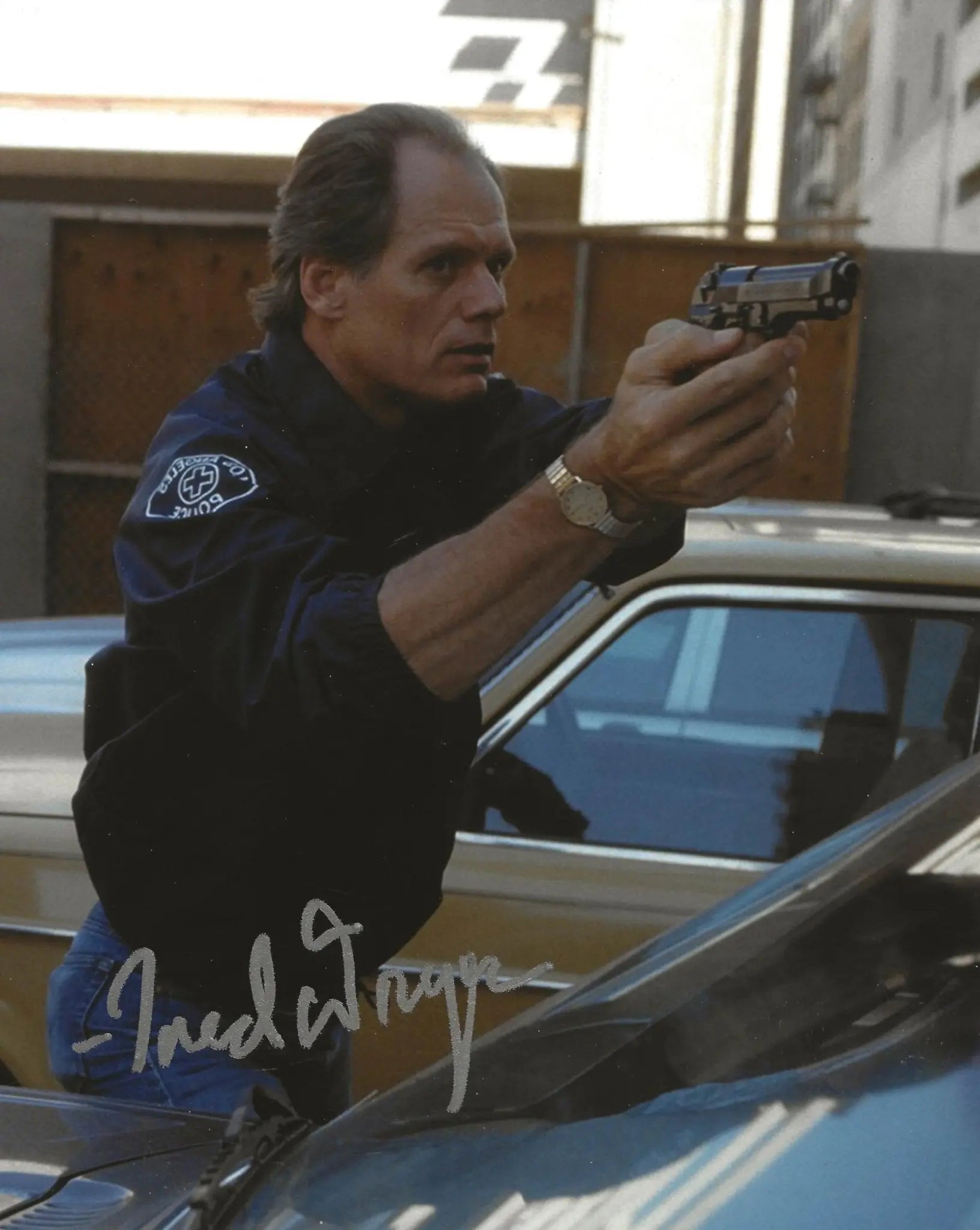Fred Dryer Hunter signed Sgt Rick Hunter 8x10 photo Proof COA autographed STAR
