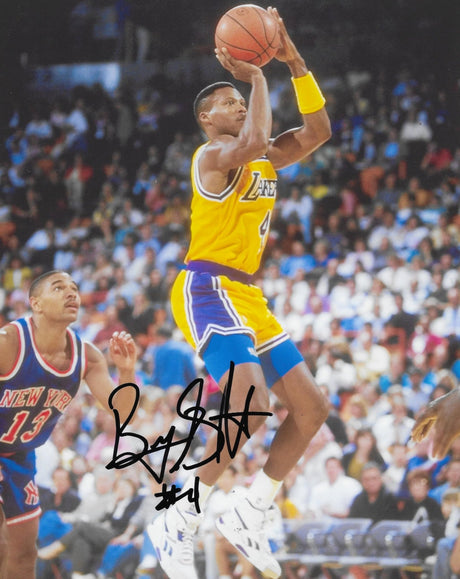 Byron Scott signed Los Angeles Lakers basketball 8x10 photo Proof COA autographed,