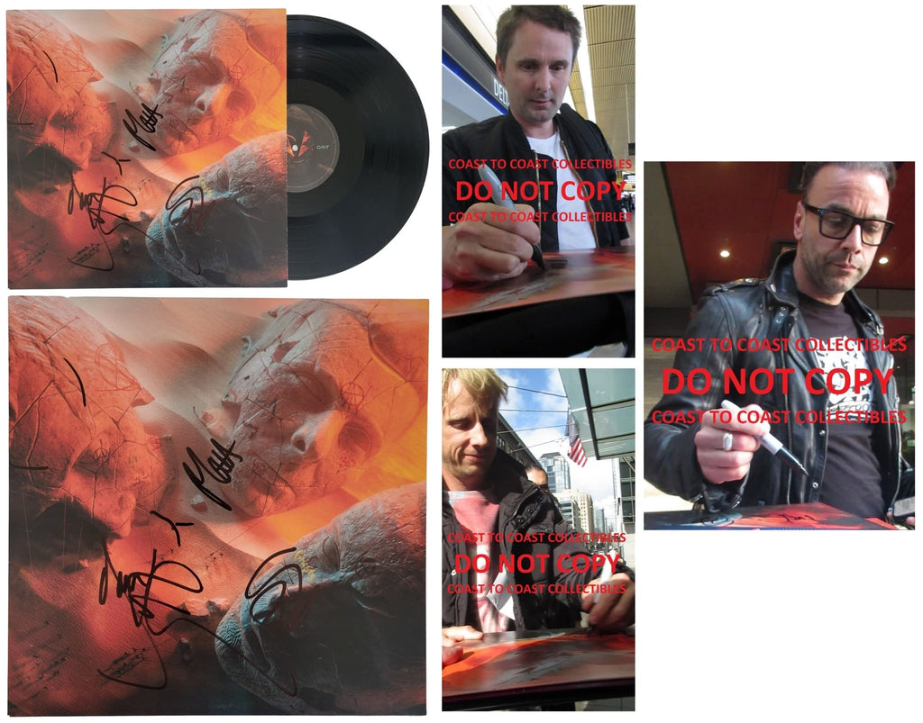 Muse signed Will of The People album vinyl record COA proof Matt Bellamy, Chris Wolstenholme, Dominic Howard STAR
