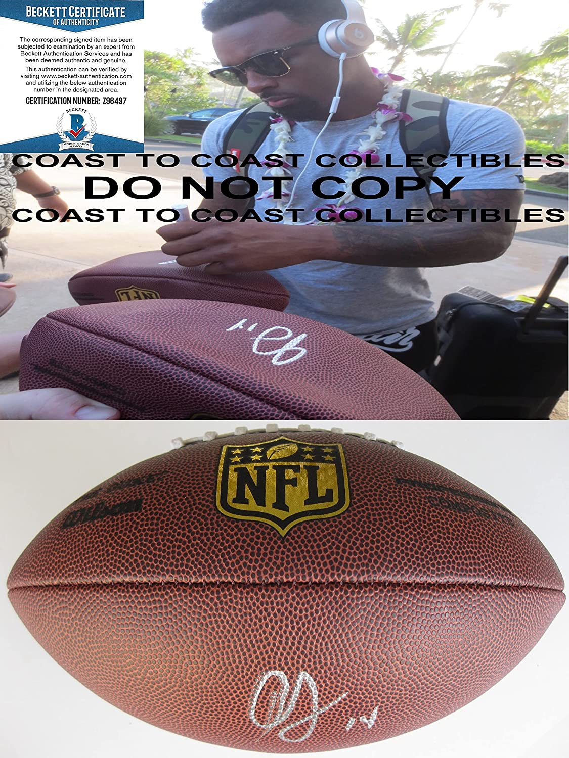 Jarvis Landry Cleveland Browns LSU Tigers signed Duke football proof Beckett COA autograph