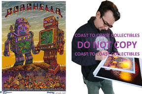 Emek Golan signed 2016 Coachella gig poster 8x10 photo COA proof autographed STAR