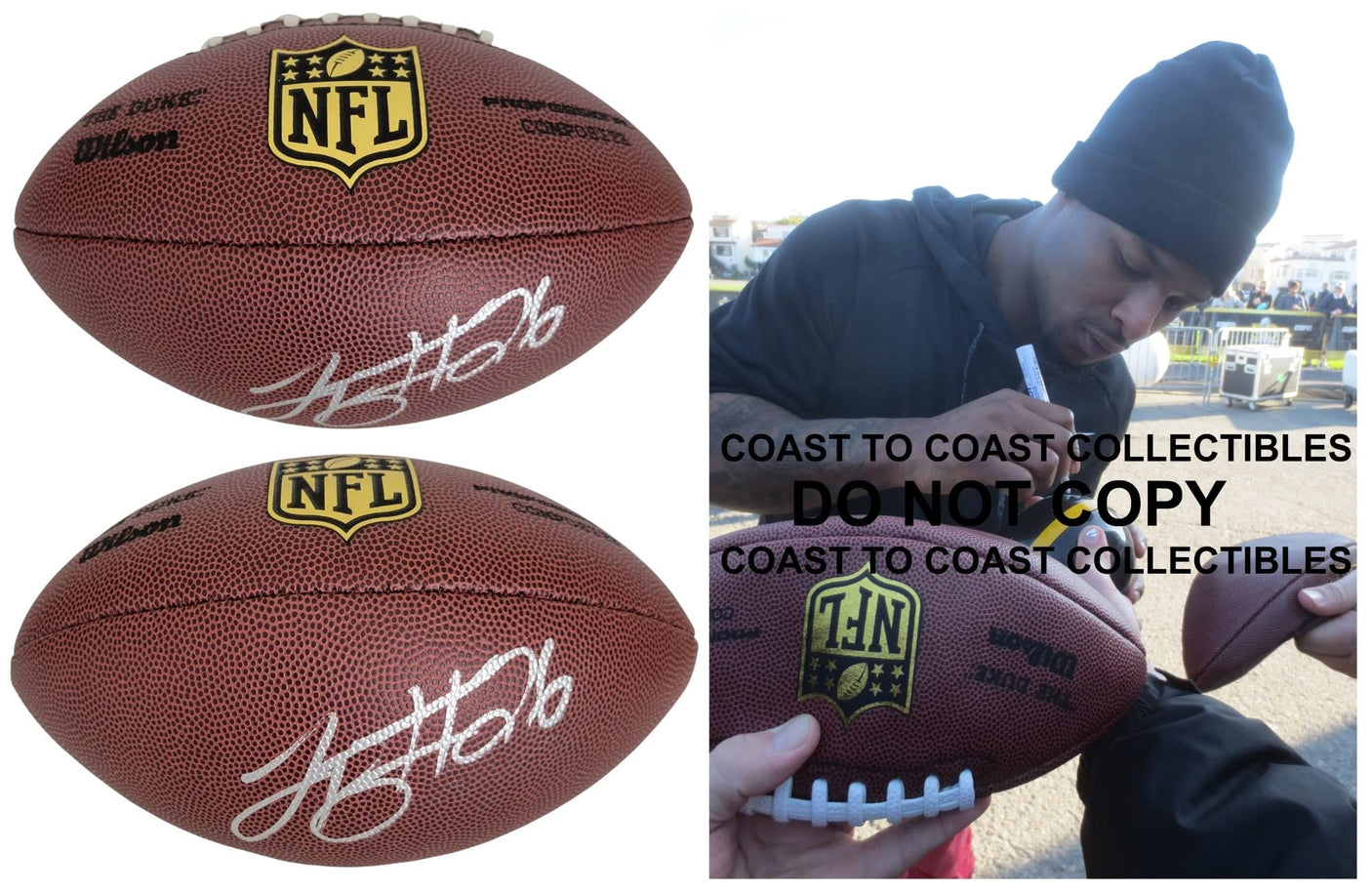 LeVeon Bell Pittsburgh Steelers Jets signed Duke football COA proof autographed