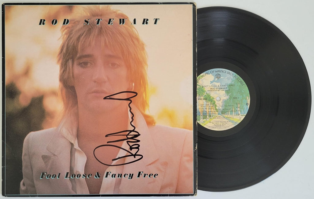 Rod Stewart signed Foot Loose & Fancy Free album vinyl record COA exact proof STAR