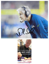 Pete Carroll Signed Seattle Seahawks Football 8x10 Photo COA Proof.Autographed