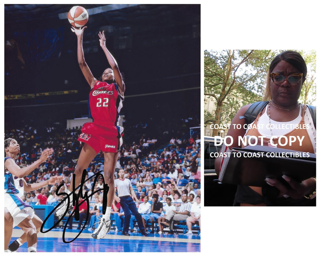 Sheryl Swoopes signed Houston Comets basketball 8x10 photo COA proof autographed...