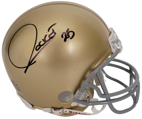 Rocket Ismail signed Notre Dame Irish mini football helmet proof autographed