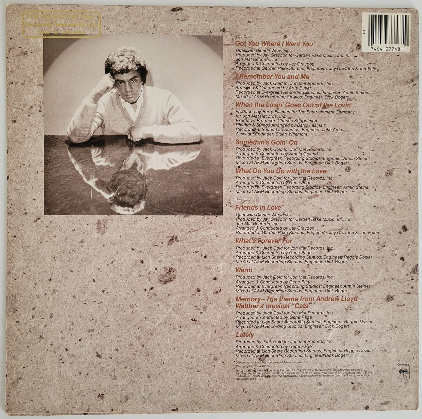 Johnny Mathis signed Friends in Love album, vinyl COA exact proof autographed STAR
