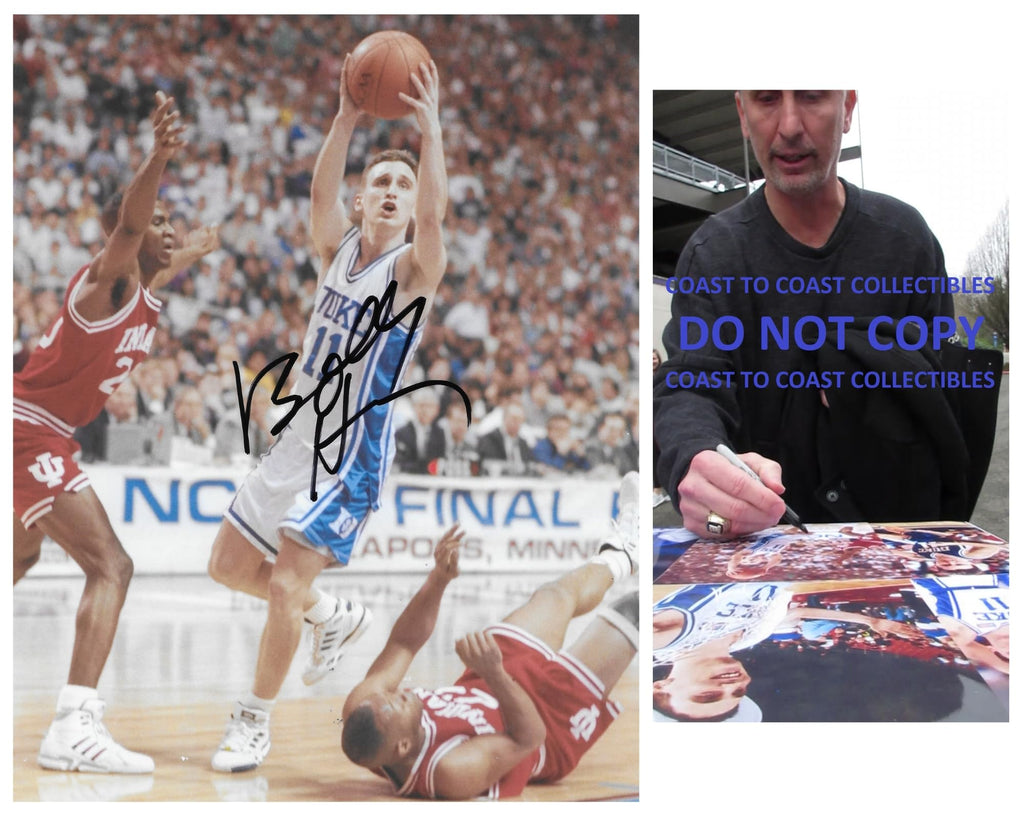 Bobby Hurley signed Duke Blue Devils basketball 8x10 photo proof COA autographed..