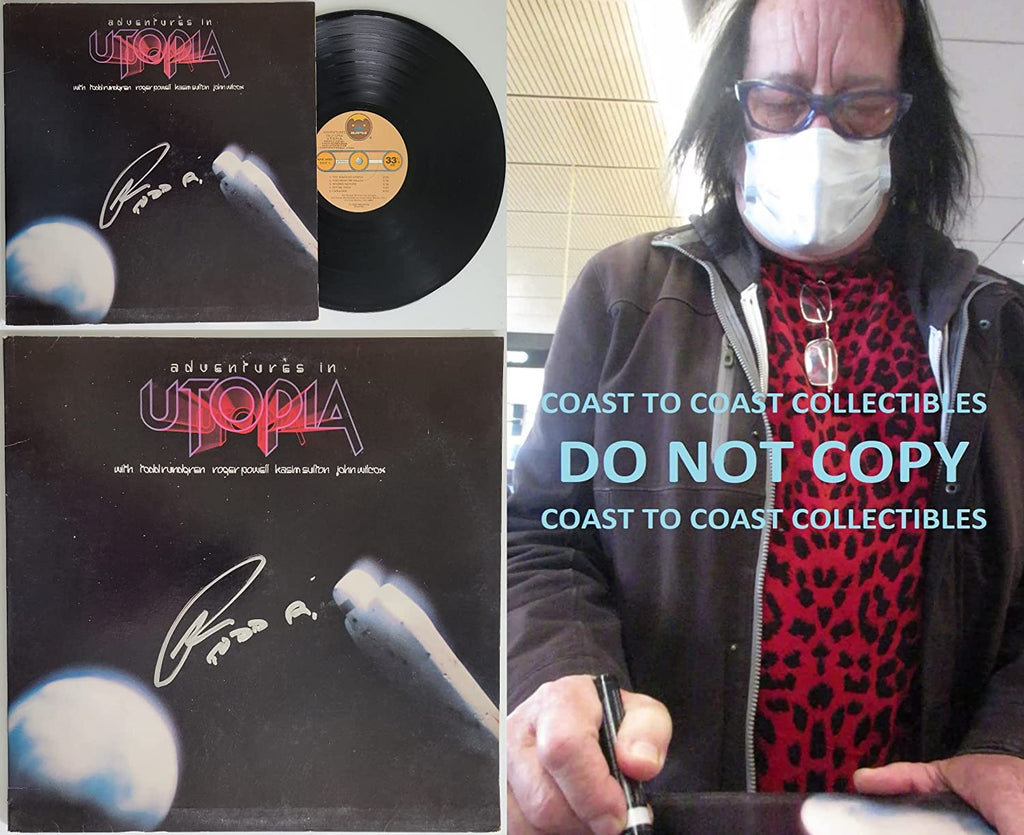 Todd Rundgren signed Adventures in Utopia album vinyl COA proof autographed STAR