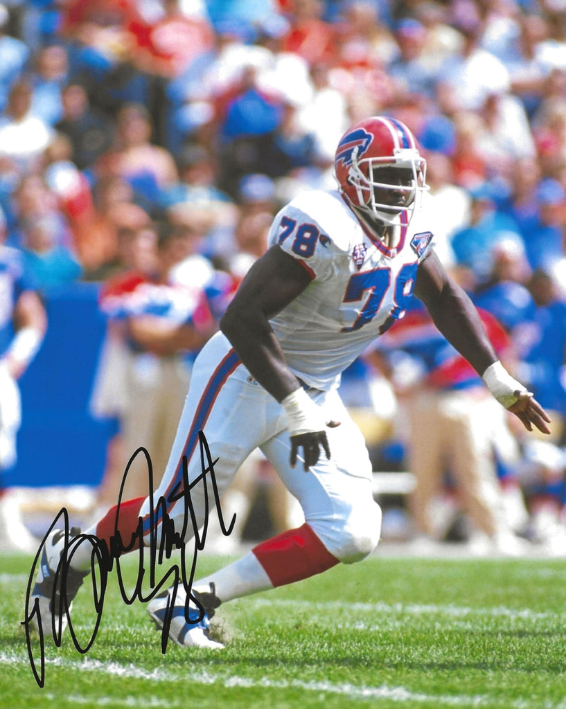 Bruce Smith signed Buffalo Bills football 8x10 photo Proof COA autographed