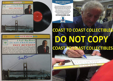 Tony Bennett signed I left my heart in SF album vinyl record proof Beckett COA autograph STAR