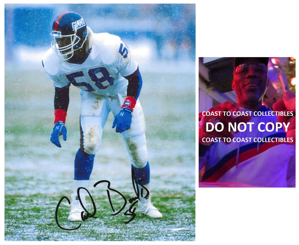 Carl Banks signed New York Giants football 8x10 photo Proof COA autographed