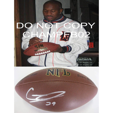 Chester Taylor Minnesota Vikings, Chicago Bears signed, autographed NFL football - Proof and COA