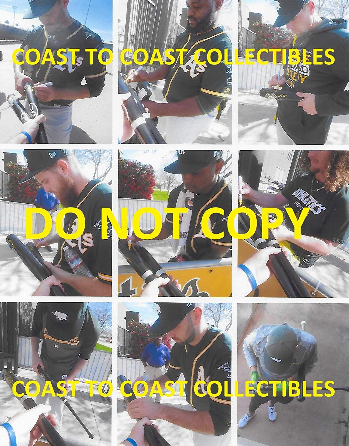 2019 Oakland Athletics, A's team signed autographed Baseball Bat, COA with the proof photos will be included