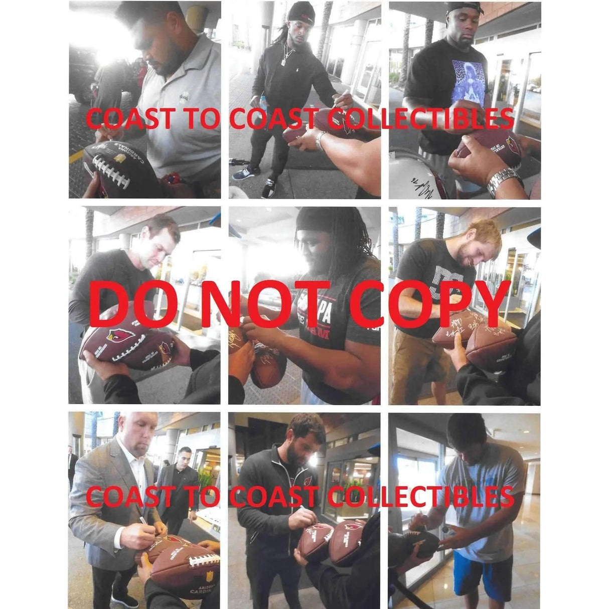 2016-2017 Arizona Cardinals, Team, Signed, Autographed, NFL Logo Football,