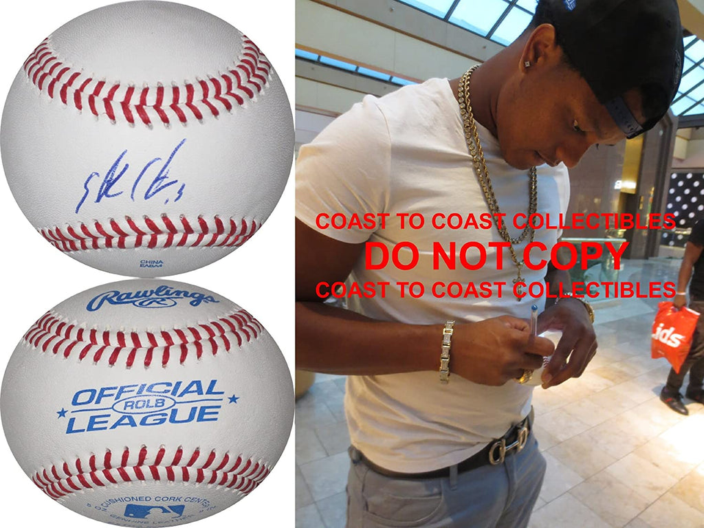 Starlin Castro Nationals Cubs Yankees Marlins signed autographed baseball proof