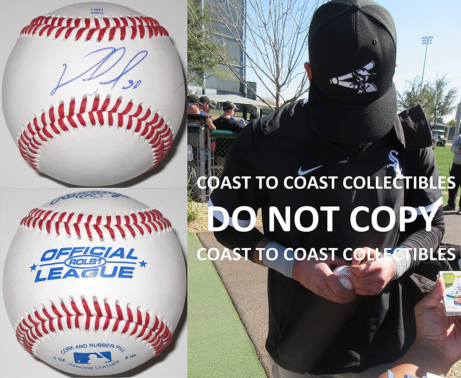 Nomar Mazara Chiacgo White Sox Texas Rangers signed autographed baseball proof