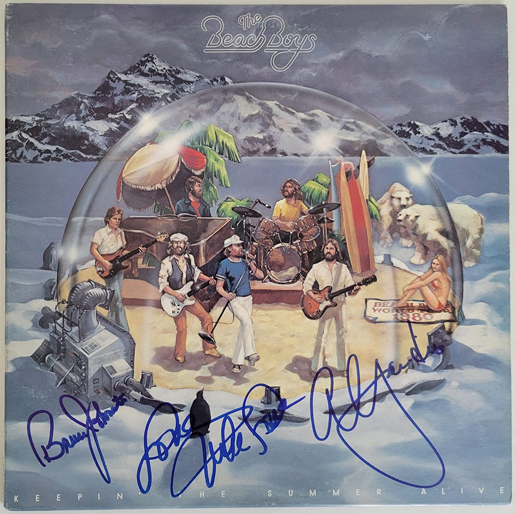 Mike Love Al Jardine Bruce Johnston signed Beach Boys Keepin the Summer Alive album,proof. autographed Vinyl Record,COA STAR