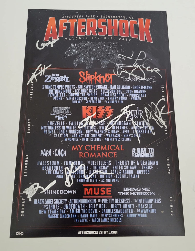 2022 Aftershock Festival signed 12x18 event poster COA exact Proof star autographed