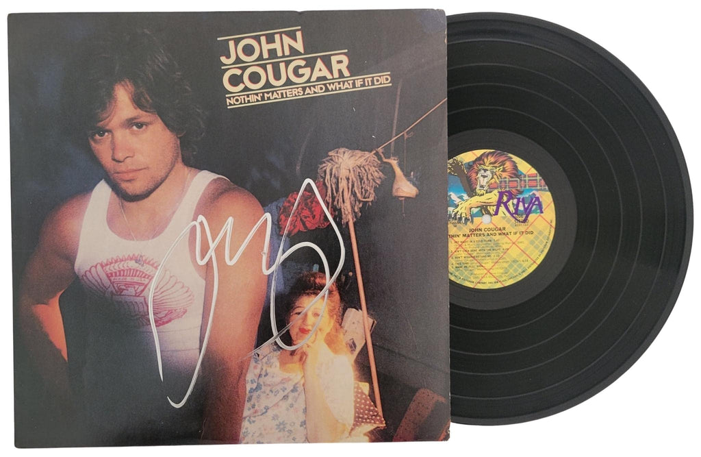 John Cougar Mellencamp signed Nothin Matters and What if it Did album vinyl record COA proof autograph STAR.