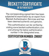 Warren Moon signed Houston Oilers football jersey proof Beckett COA autographed
