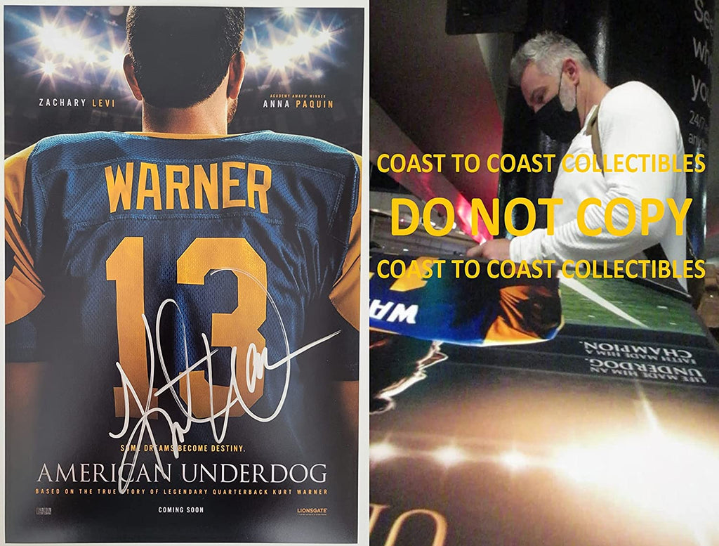 Kurt Warner signed American Underdog 12x18 poster photo COA proof autographed Star.