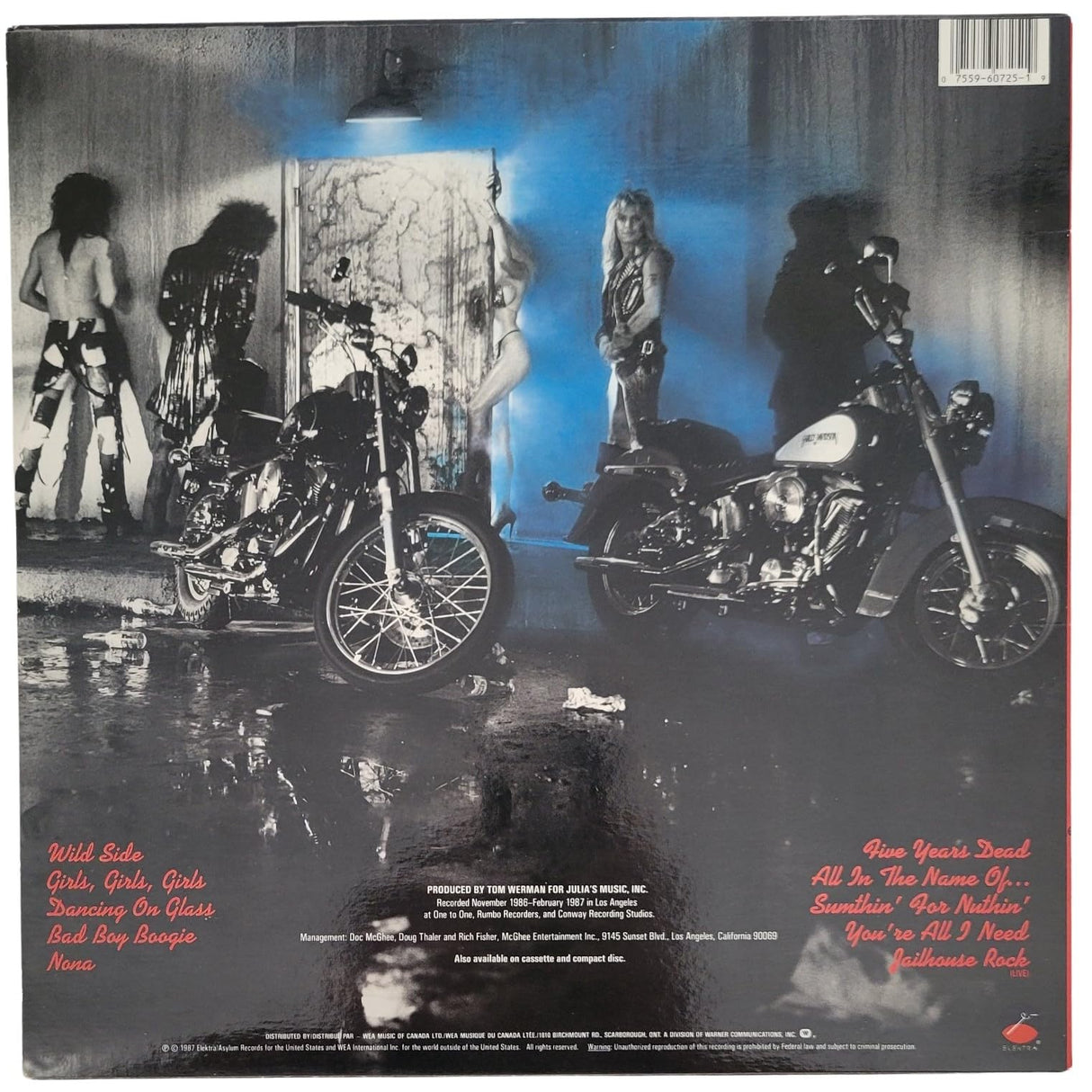 Vince Neil signed Motley Girls Girls Girls album vinyl record COA exact proof star