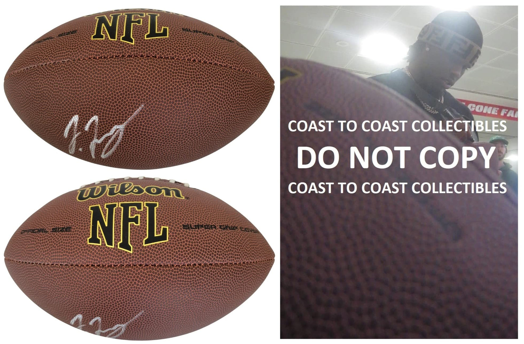 Jerry Jeudy Denver Broncos Alabama signed NFL football proof COA autographed