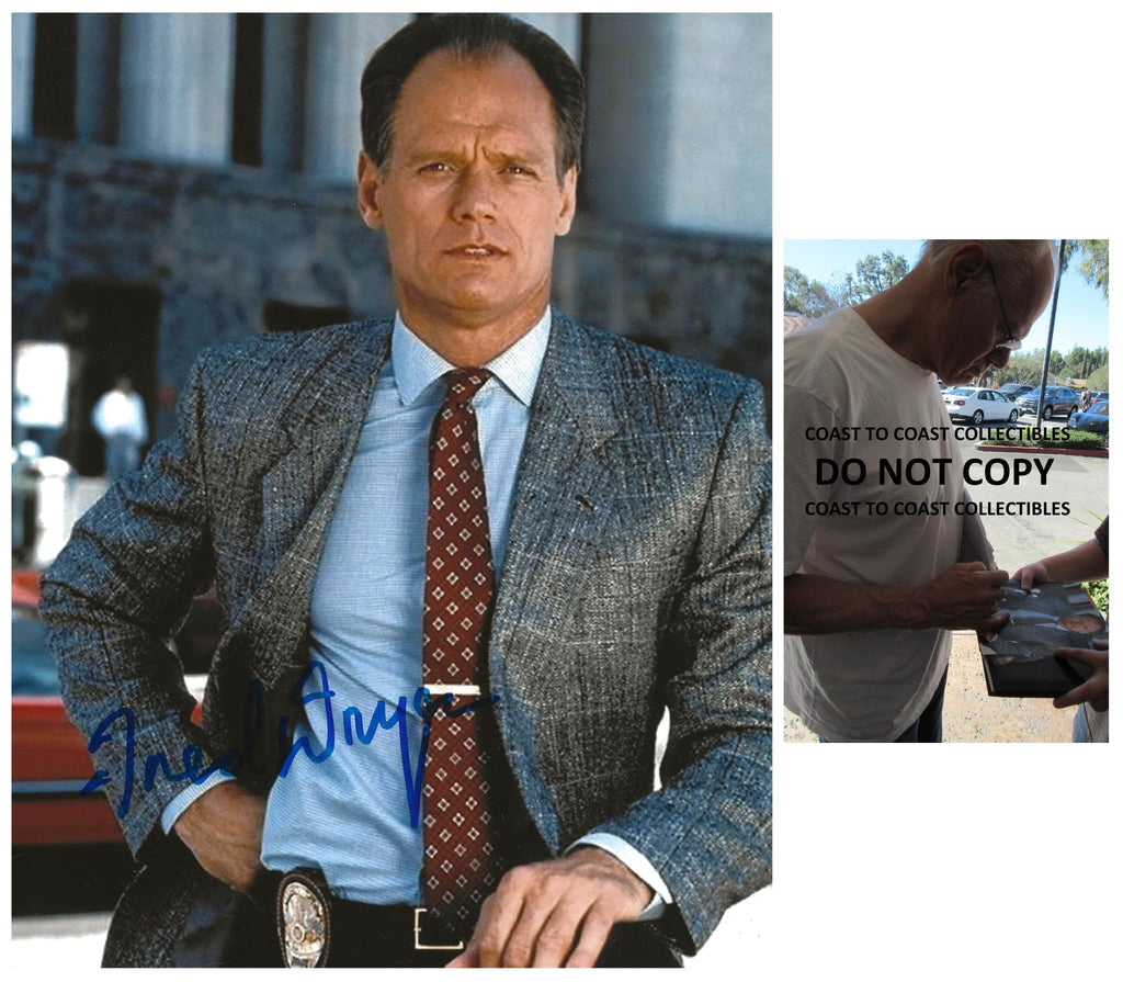 Fred Dryer Hunter signed Sgt Rick Hunter 8x10 photo Proof COA autographed STAR..