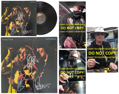 Cheap Trick band signed at Budokan album Vinyl COA proof Robin Zander,Rick Nielsen,Tom Peterson star