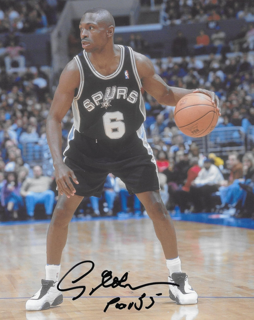 Avery Johnson signed San Antonio Spurs basketball 8x10 photo COA proof autographed